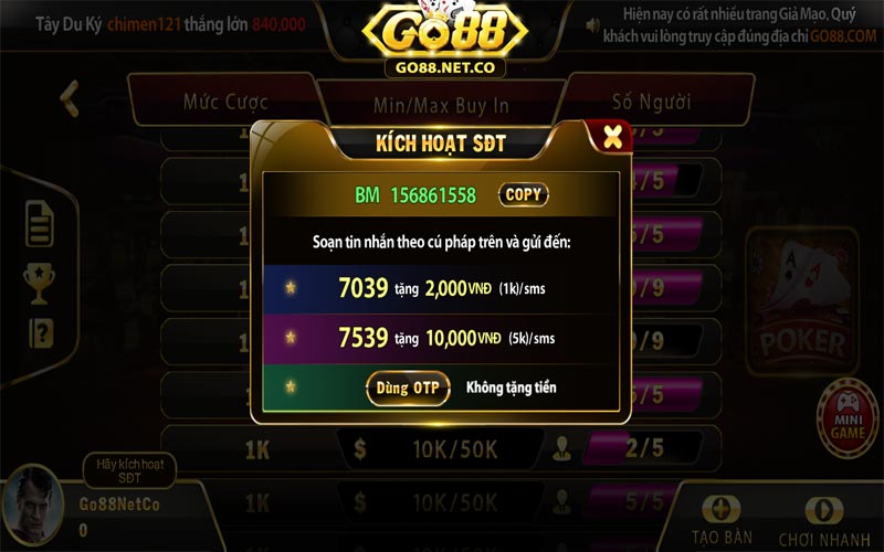 Hướng dẫn cách tham gia Go88 game bài chi tiết