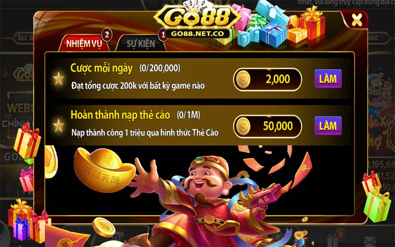 Nhận ngay Giftcode 50K chào mừng tân thủ Go88