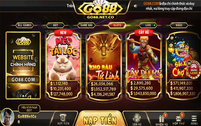 Săn hũ Go88  thu hút sự quan tâm của đông đảo bet thủ